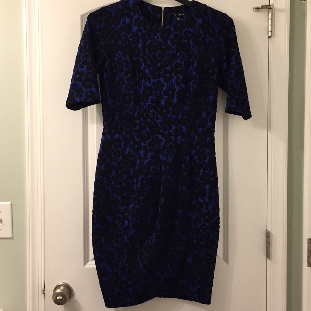 Blue and black floral dress